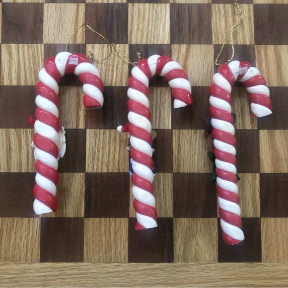 Beautiful Candle Cane Set of 3 Bundle with a Santa , a reindeer & a teddy bear - Picture 3 of 11